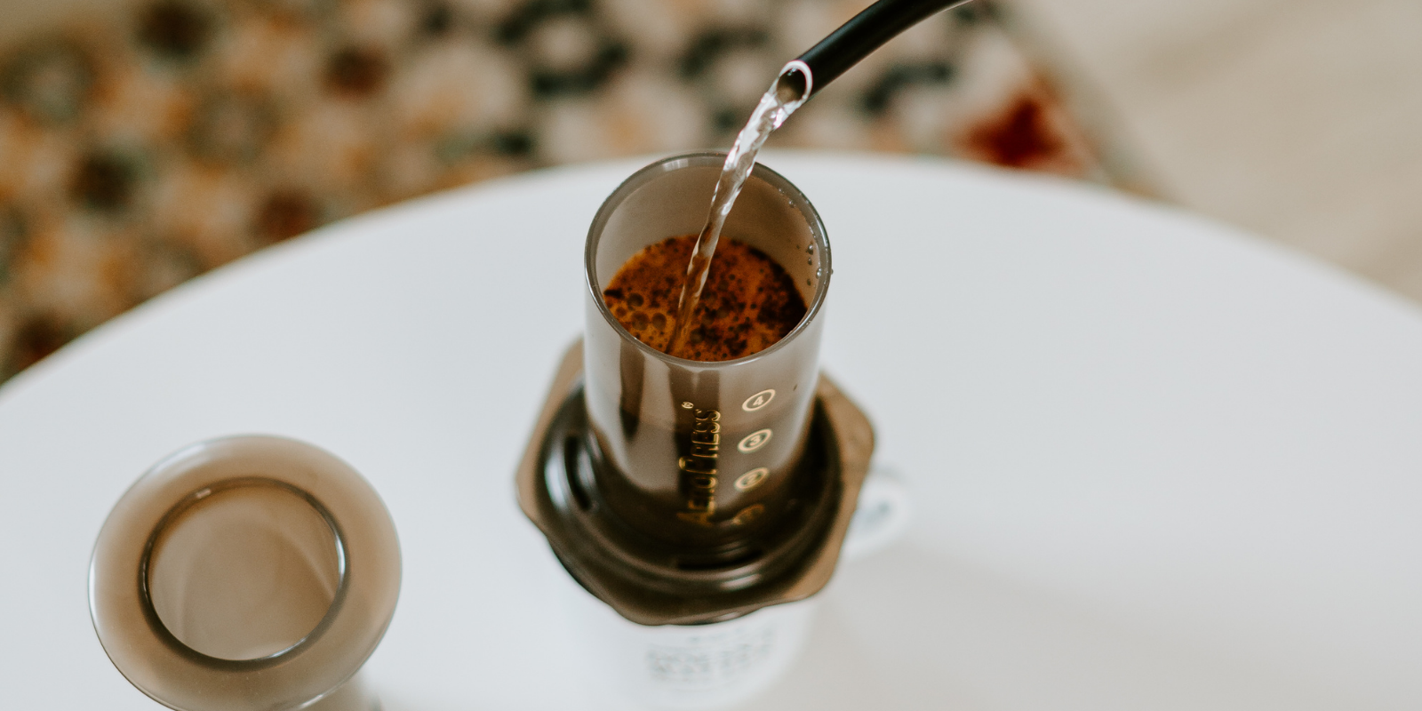 Brewing coffee in an Aeropress with a Gooseneck kettle